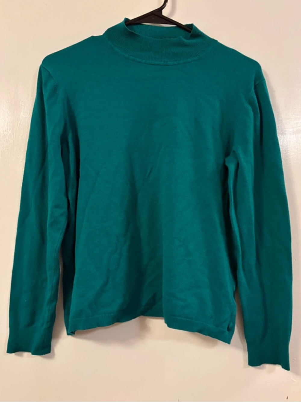 Coldwater Creek Teal Mock Neck Sweater